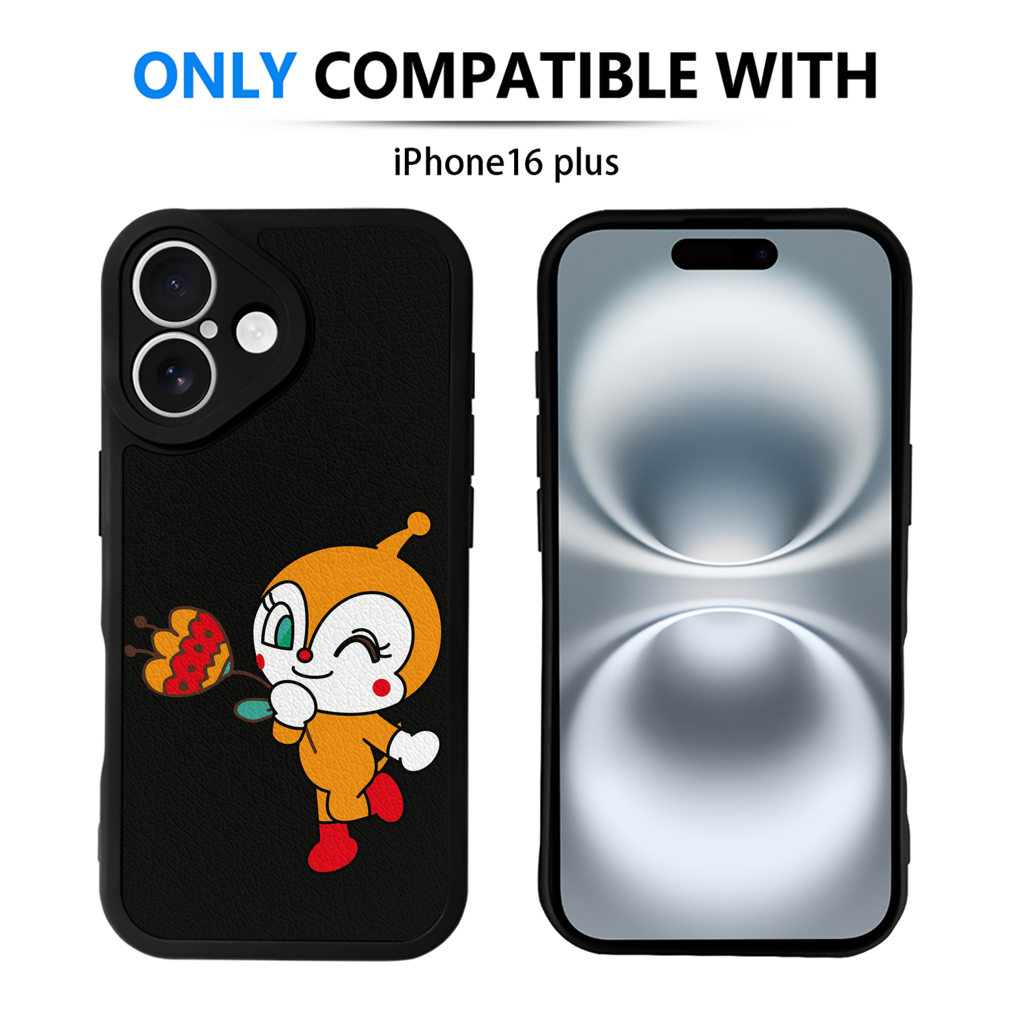 （画像用） アンパンマン Anpanman 【iPhone 16シリーズ対応】シリコンスマホケース（レザー調） 材質：シリコン
